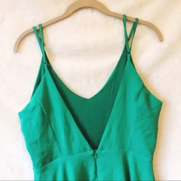 Glamour Green Backless Skater Dress - Picture 2 of 8